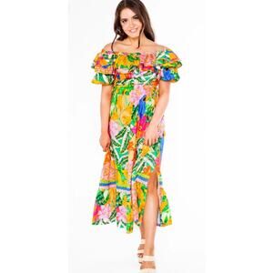 Alden Adair Filsan Santiago Midi Maxi Dress Sz XS Vacation Resort Tropical $414‎